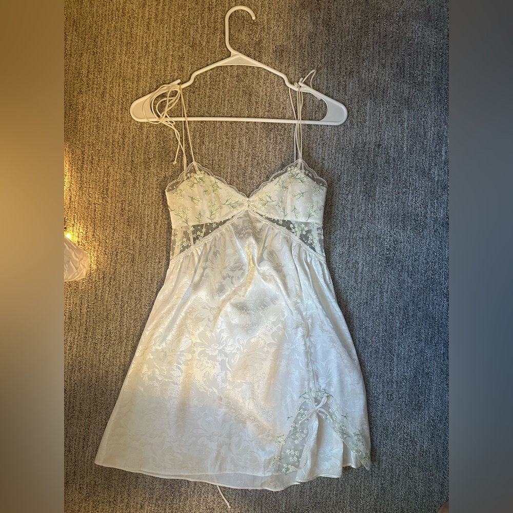 For Love And Lemons Baby's Breath Slip Dress XS Ivory